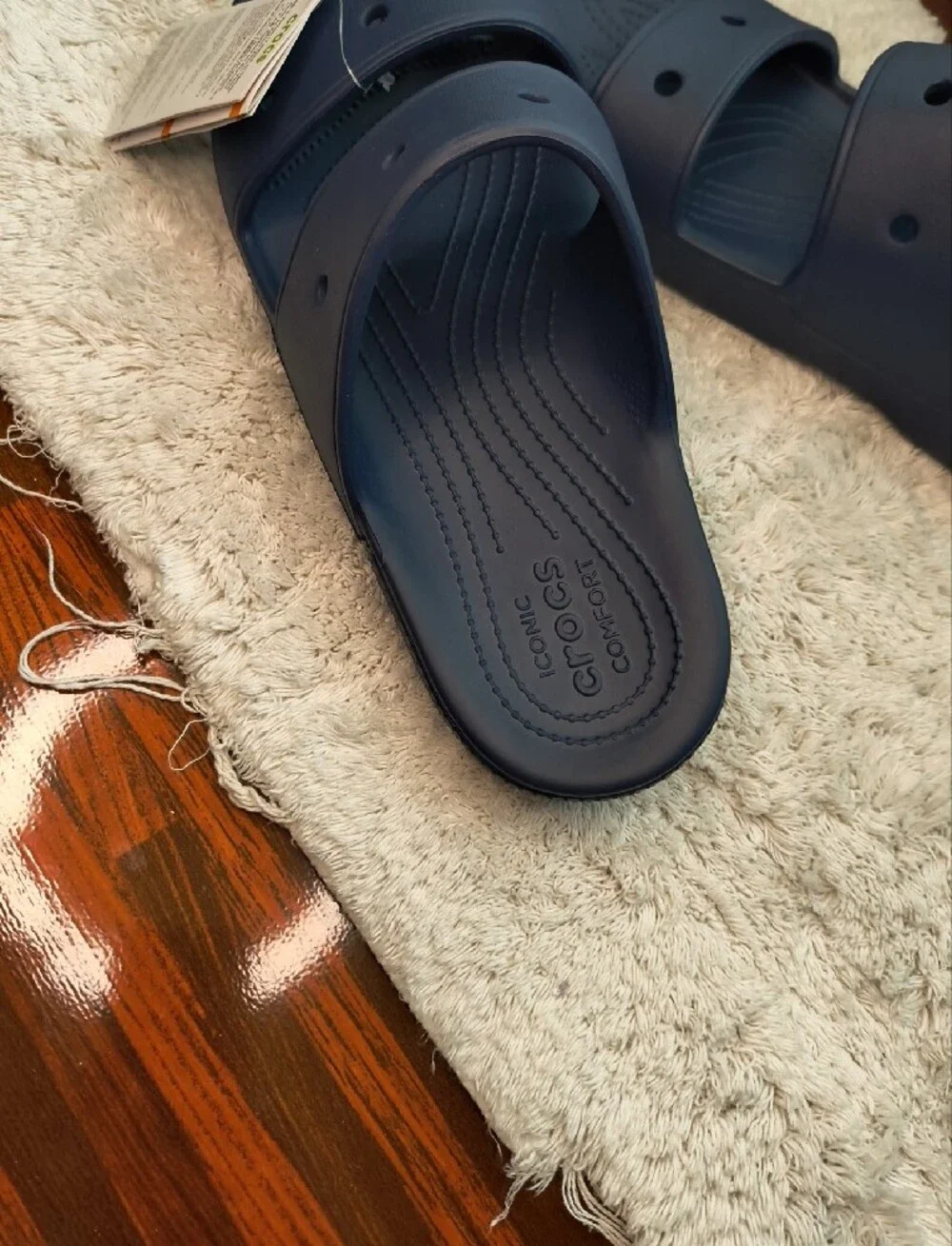 CROCS Men's Size 10 Double-Strap Slide Sandals in Navy